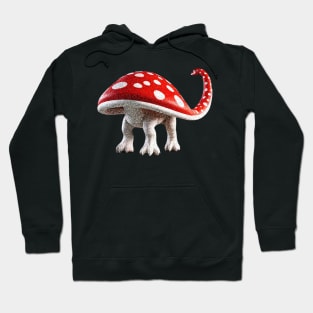 Red and White Mushroom Hat Brontosaurus A Simple Delight Hoodie